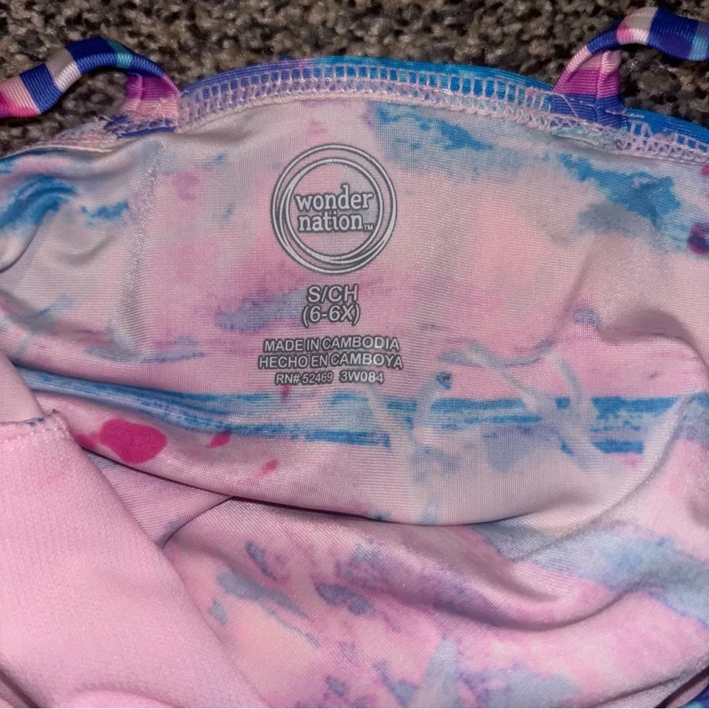 Wonder Nation Tankini Pink & Blue Unicorn Bikini Swimming Suit Set Girl’s Sz 6x